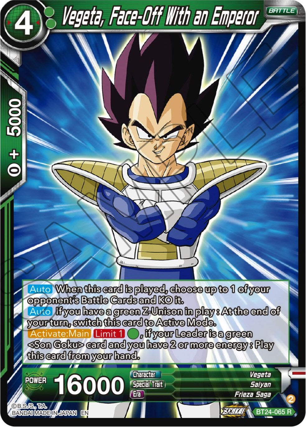 Vegeta, Face-Off With an Emperor (BT24-065) [Beyond Generations] | Odin's Place