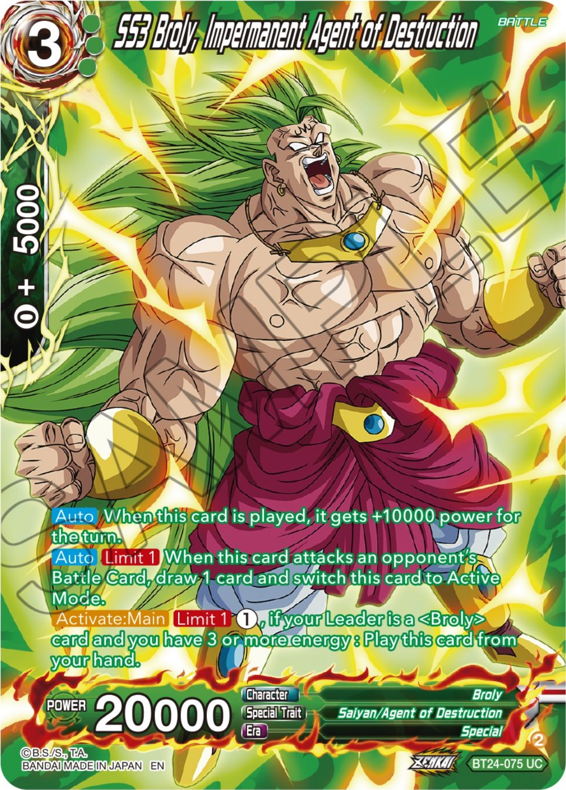 SS3 Broly, Impermanent Agent of Destruction (Collector Booster) (BT24-075) [Beyond Generations] | Odin's Place