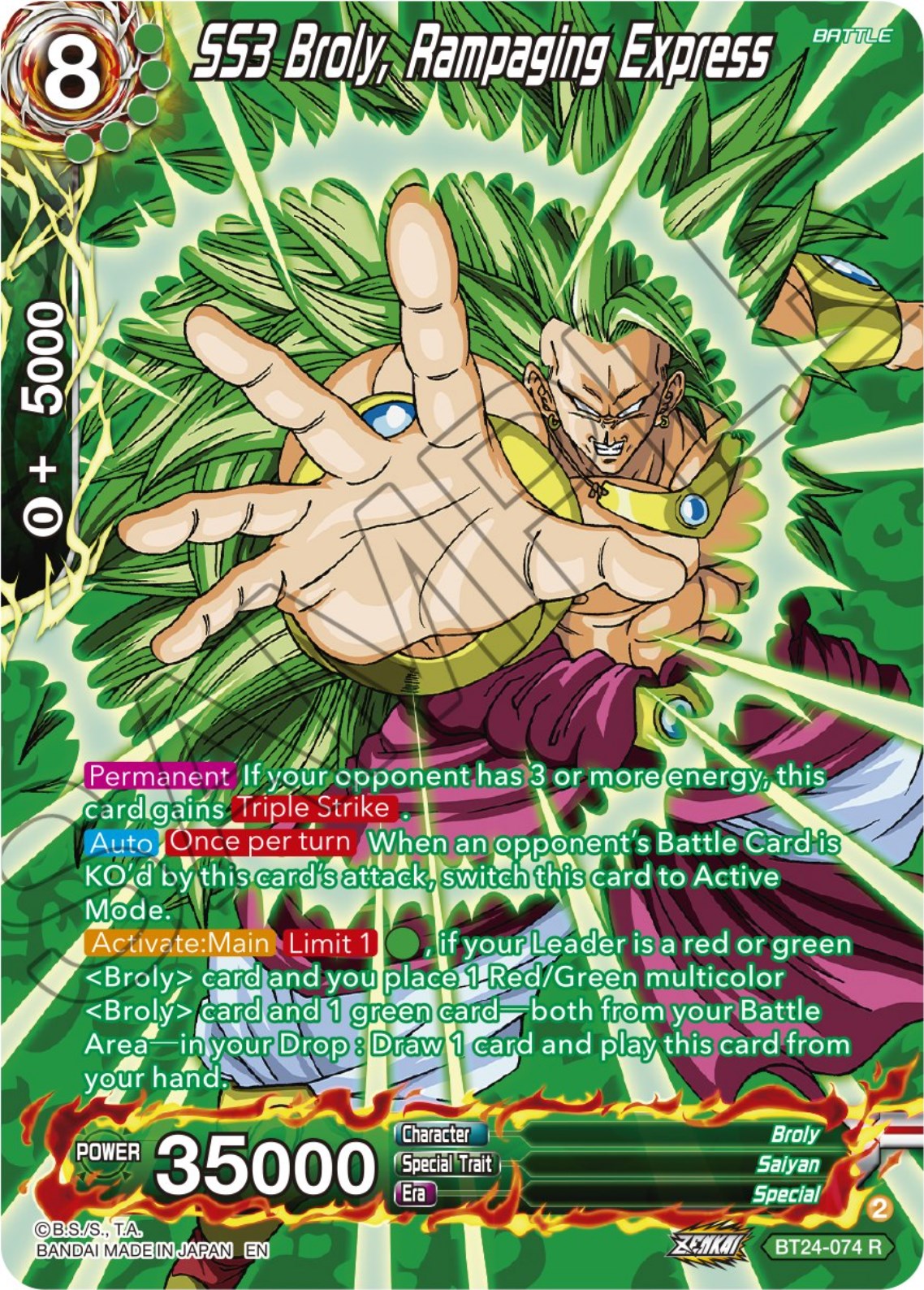 SS3 Broly, Rampaging Express (Collector Booster) (BT24-074) [Beyond Generations] | Odin's Place