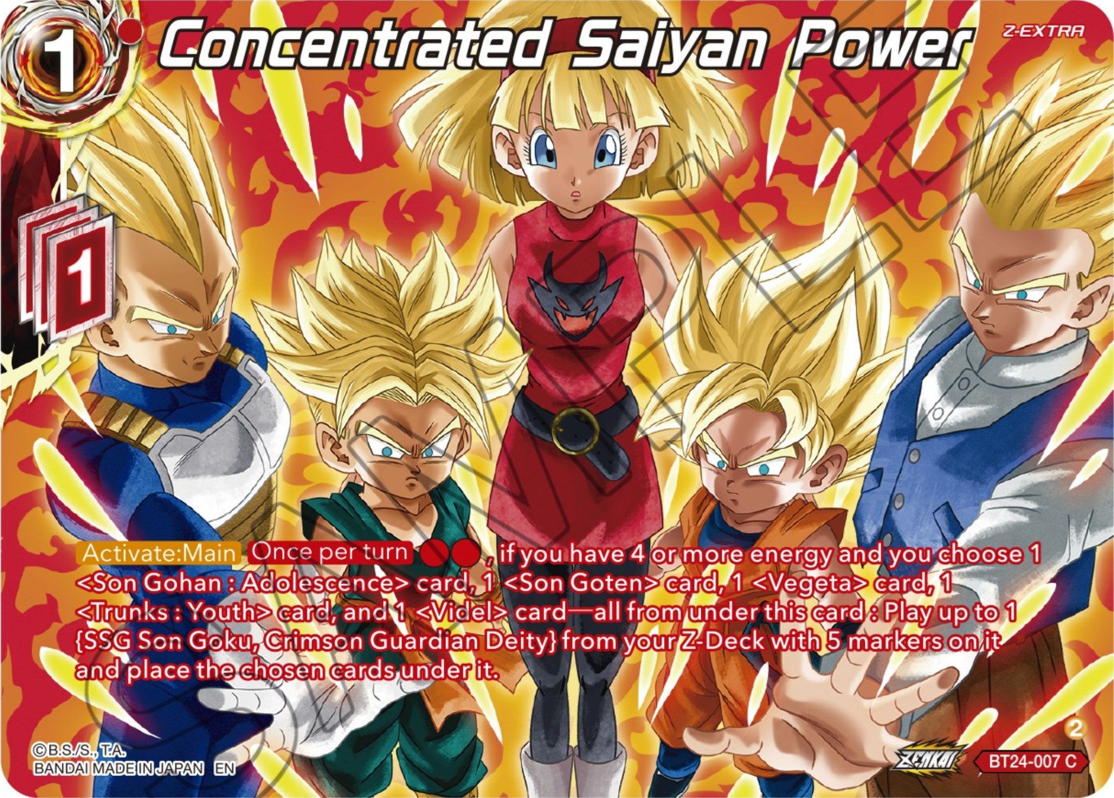 Concentrated Saiyan Power (Collector Booster) (BT24-007) [Beyond Generations] | Odin's Place
