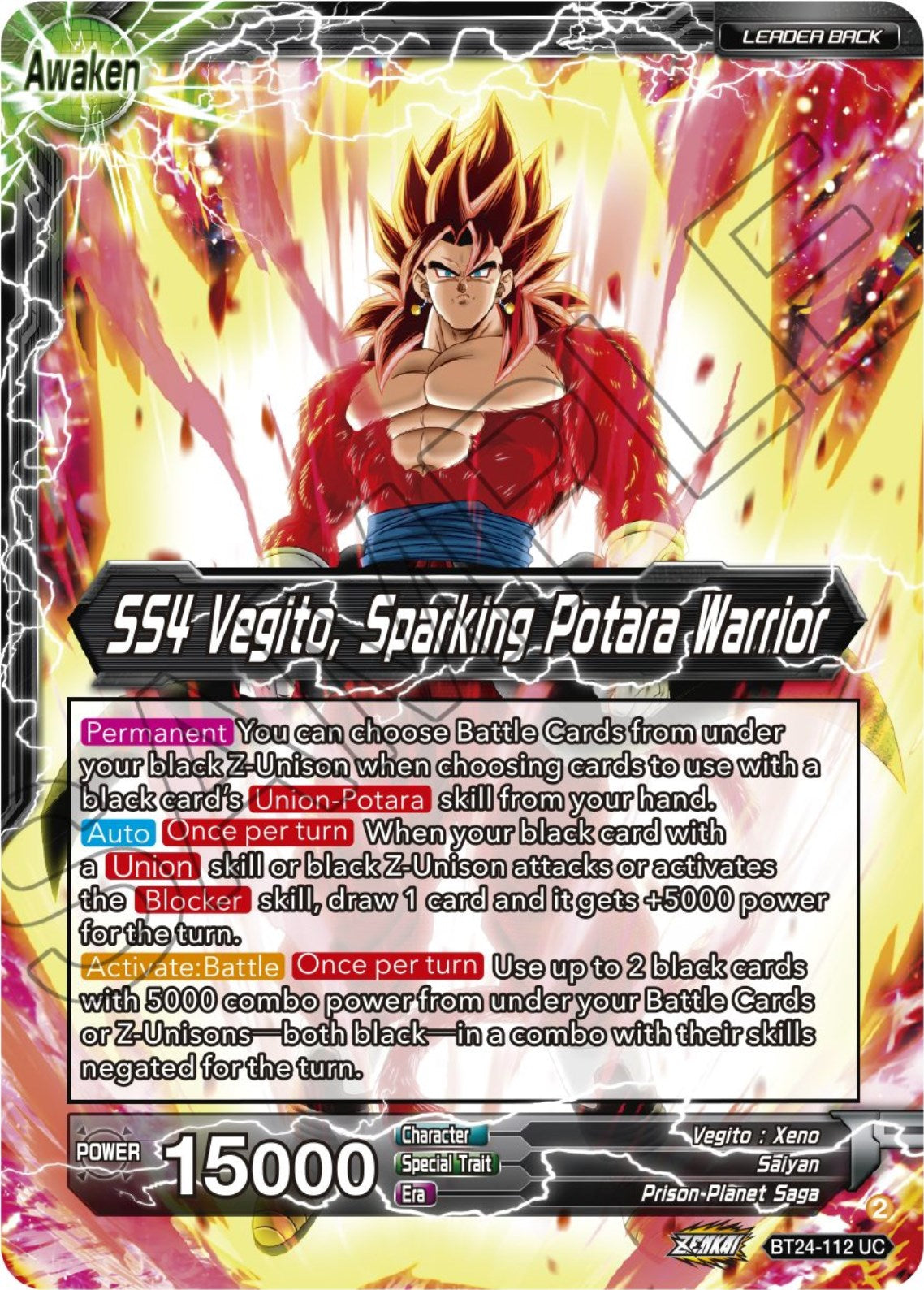 SS4 Son Goku & SS4 Vegeta // SS4 Vegito, Sparking Potara Warrior (BT24-112) [Beyond Generations] | Odin's Place
