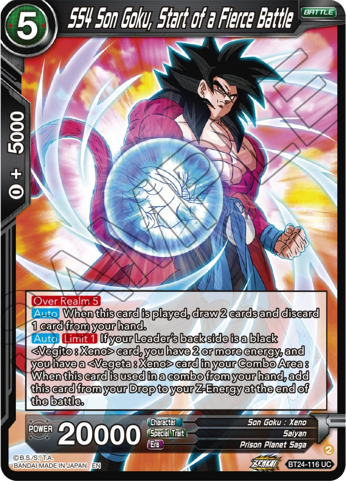SS4 Son Goku, Starts of a Fierce Battle (BT24-116) [Beyond Generations] | Odin's Place