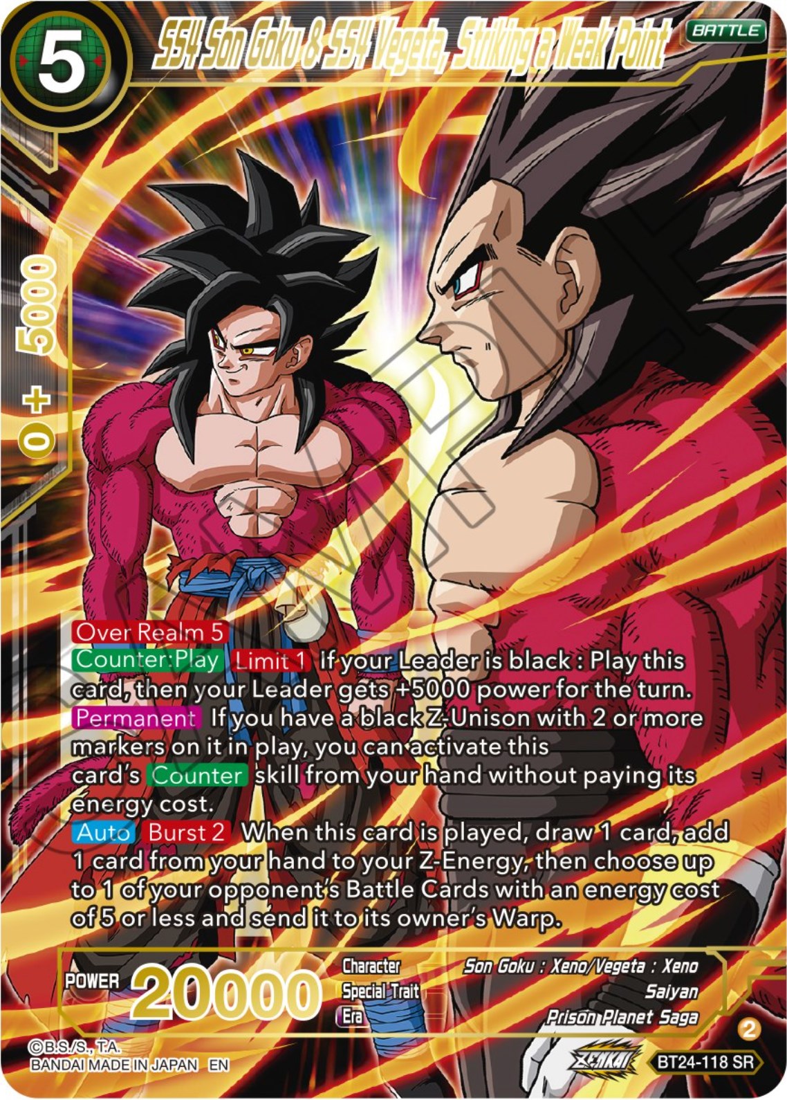 SS4 Son Goku & SS4 Vegeta, Striking a Weak Point (BT24-118) [Beyond Generations] | Odin's Place