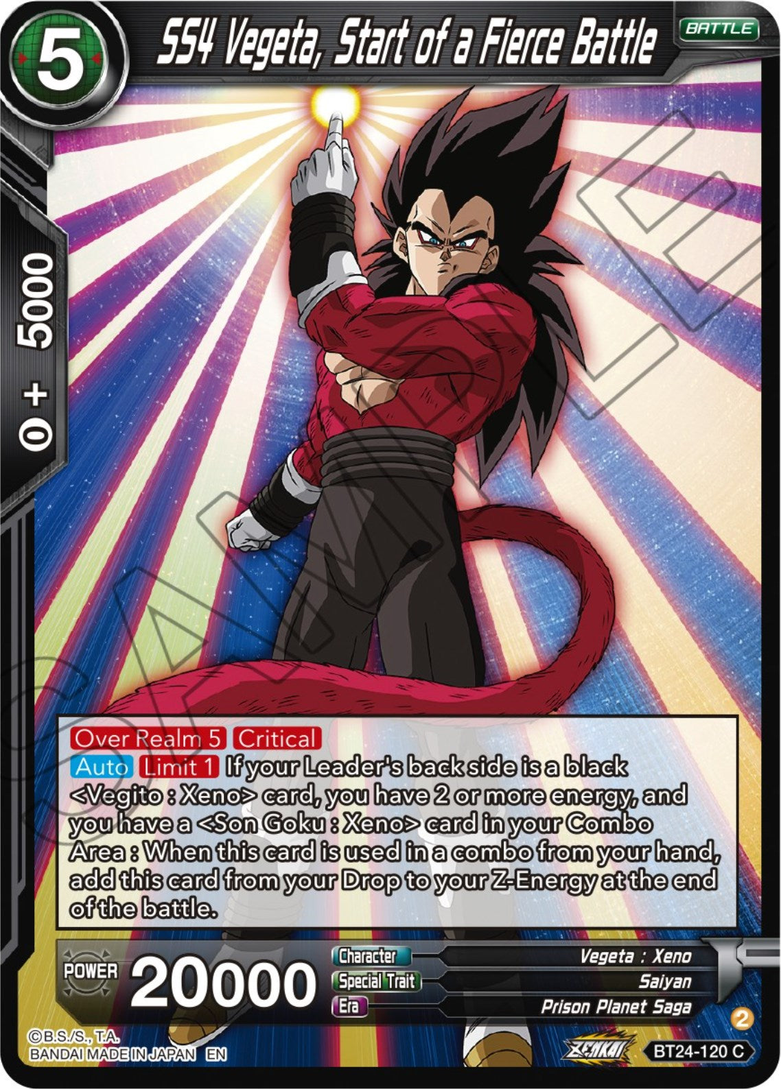 SS4 Vegeta, Start of a Fierce Battle (BT24-120) [Beyond Generations] | Odin's Place