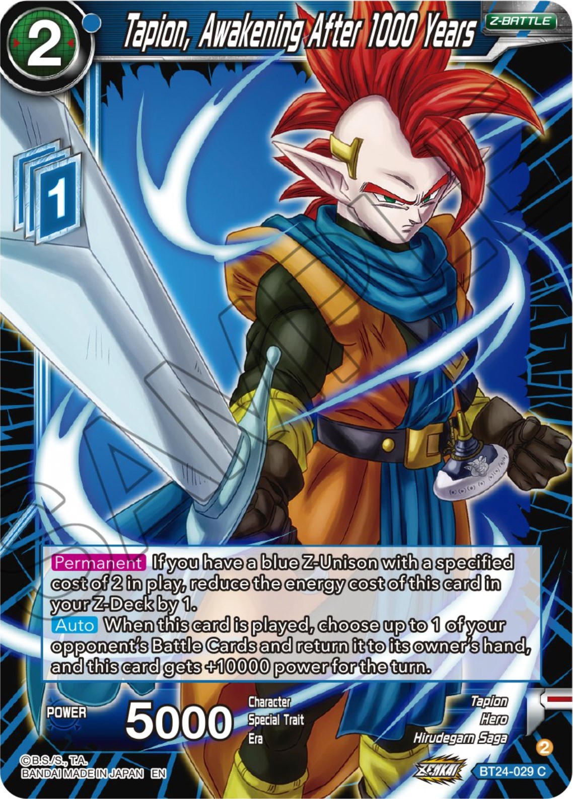 Tapion, Awakening After 1000 Years (BT24-029) [Beyond Generations] | Odin's Place