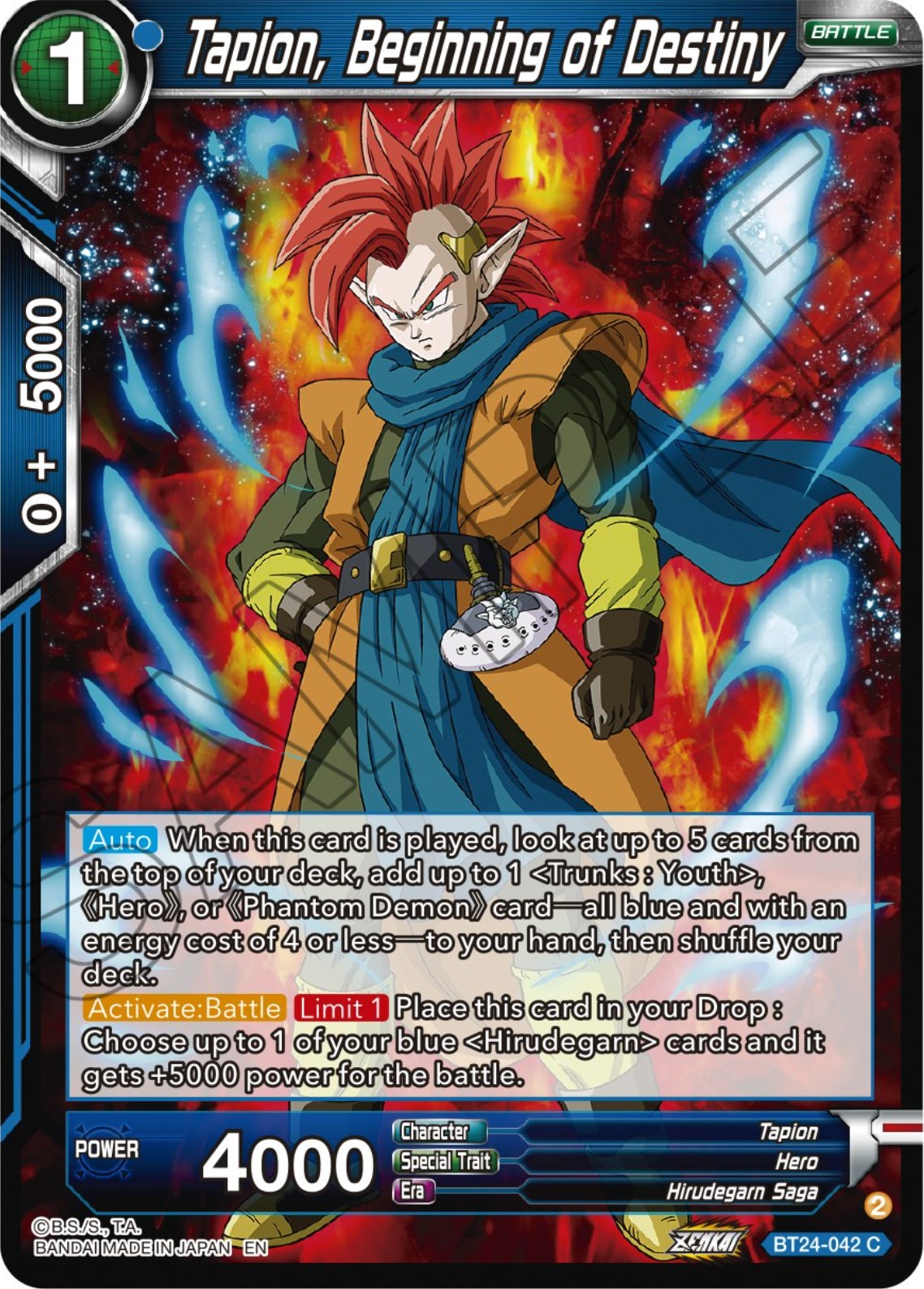 Tapion, Beginning of Destiny (BT24-042) [Beyond Generations] | Odin's Place