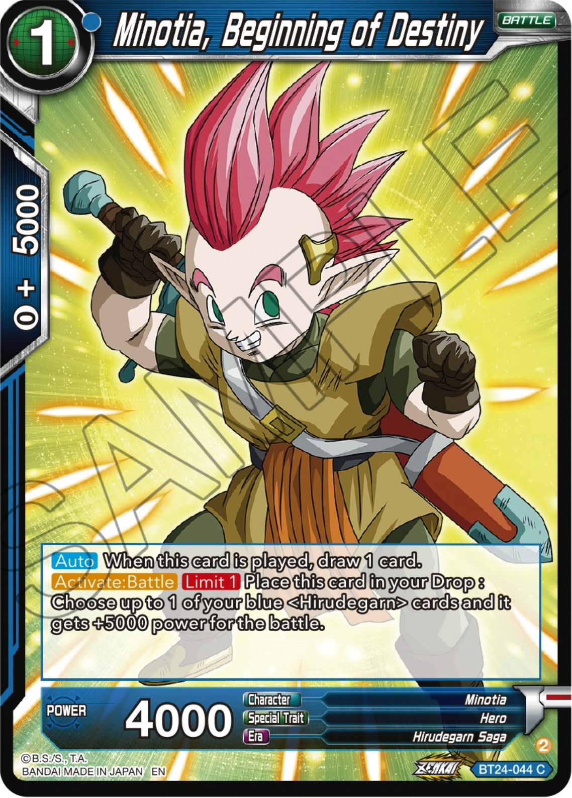Minotia, Beginning of Destiny (BT24-044) [Beyond Generations] | Odin's Place