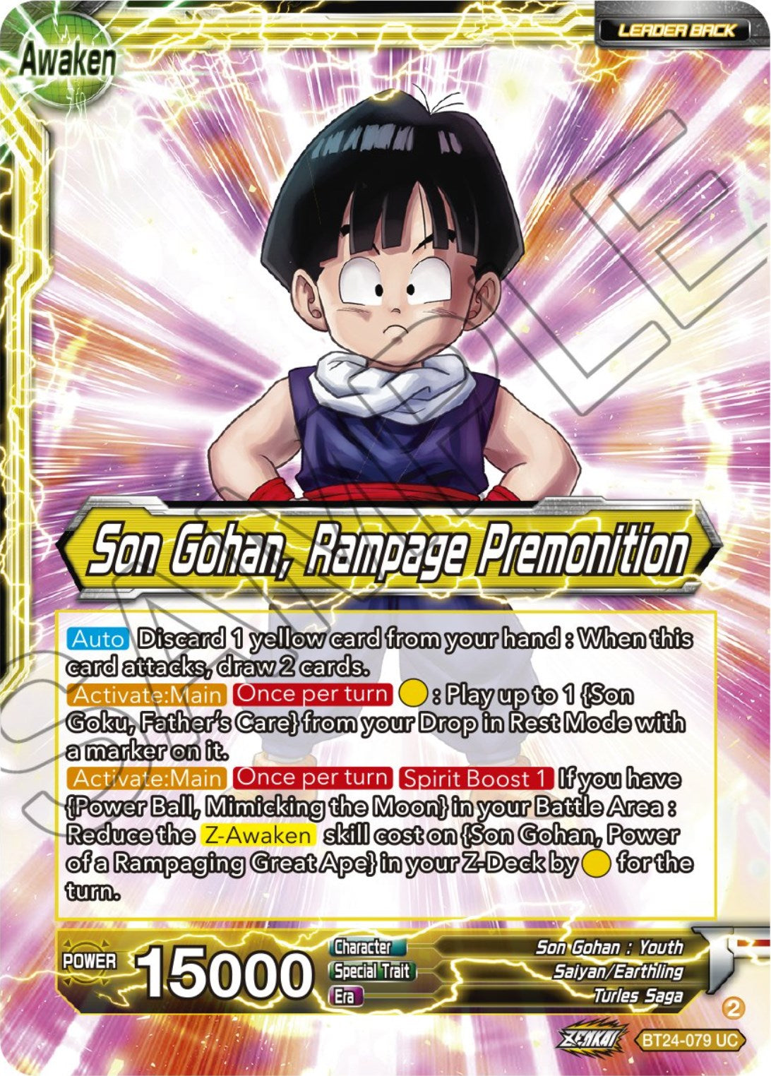 Son Gohan // Son Gohan, Rampage Premonition (BT24-079) [Beyond Generations] | Odin's Place