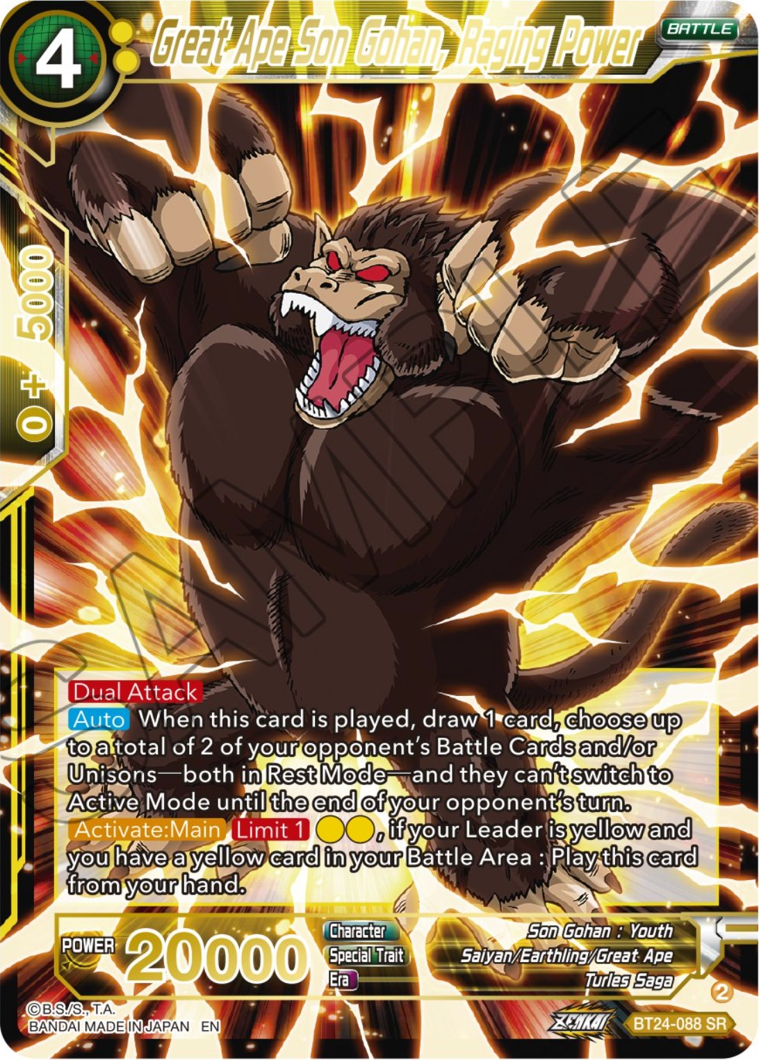Great Ape Son Gohan, Raging Power (BT24-088) [Beyond Generations] | Odin's Place