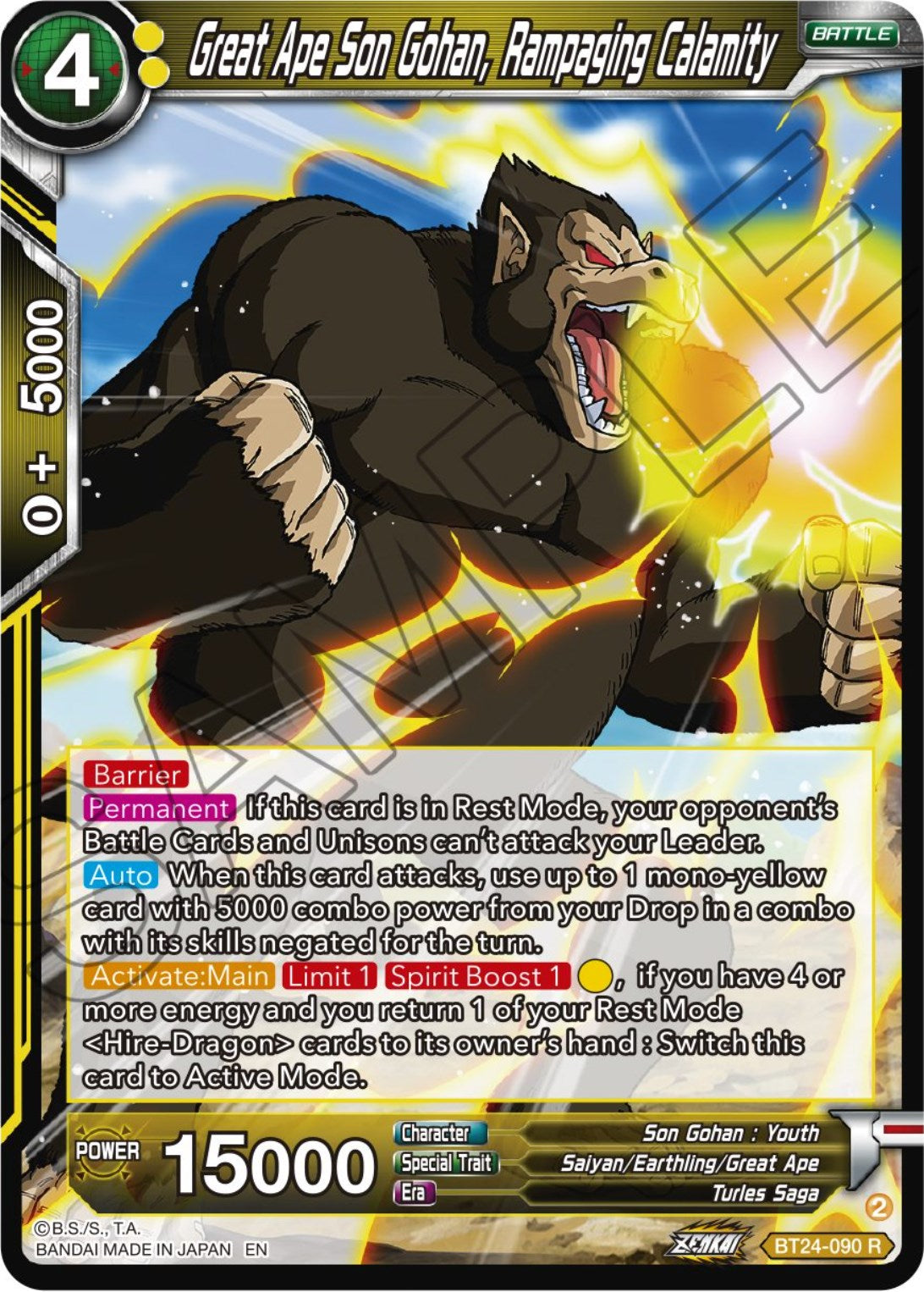 Great Ape Son Gohan, Rampaging Calamity (BT24-090) [Beyond Generations] | Odin's Place