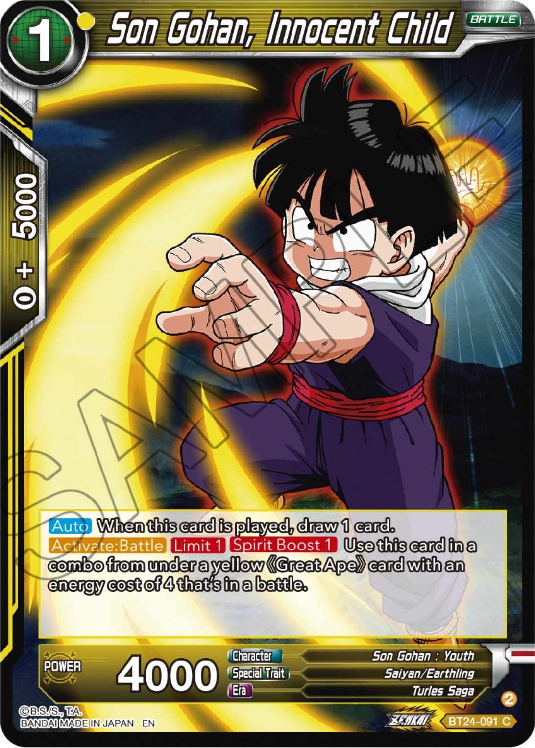 Son Gohan, Innocent Child (BT24-091) [Beyond Generations] | Odin's Place
