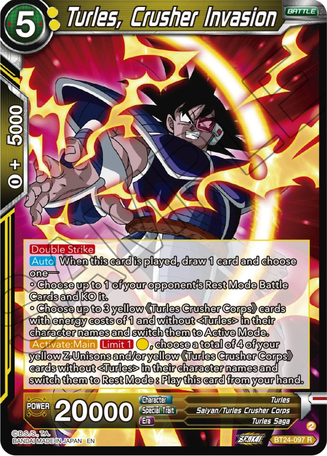Turles, Crusher Invasion (BT24-097) [Beyond Generations] | Odin's Place