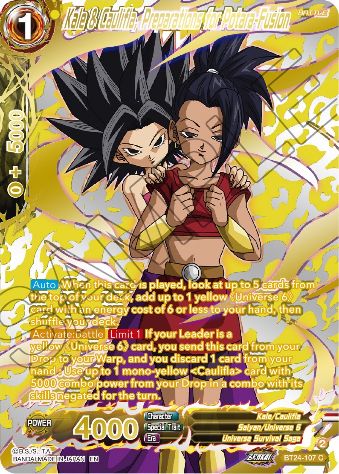 Kale & Caulifla, Preparations for Potara-Fusion (Collector Booster) (BT24-107) [Beyond Generations] | Odin's Place
