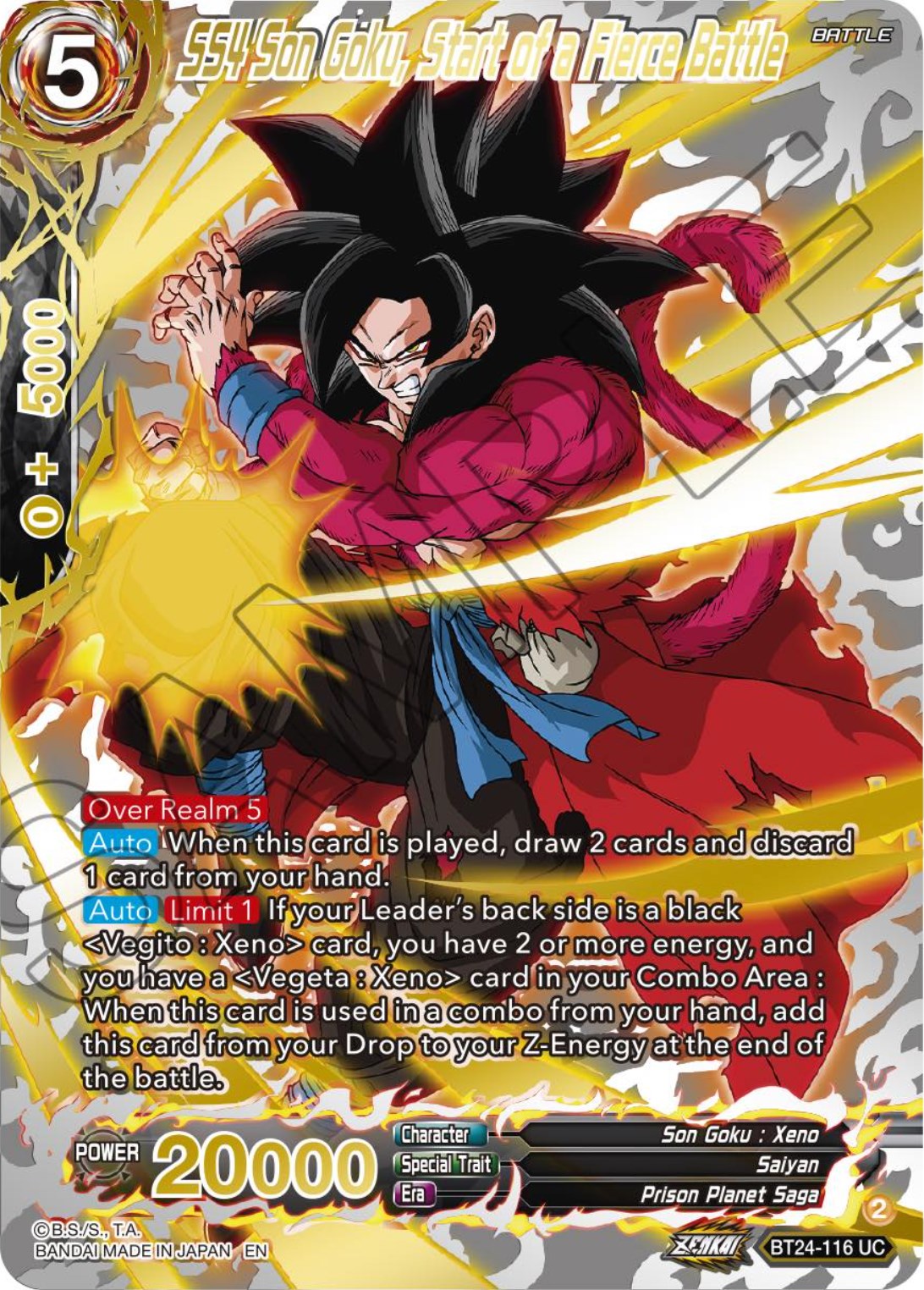 SS4 Son Goku, Start of a Fierce Battle (Collector Booster) (BT24-116) [Beyond Generations] | Odin's Place