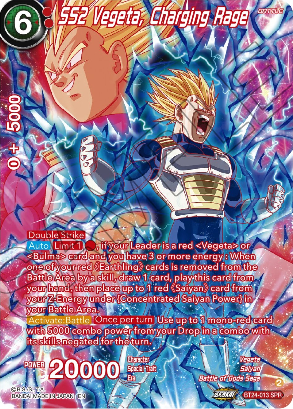 SS2 Vegeta, Charging Rage (SPR) (BT24-013) [Beyond Generations] | Odin's Place