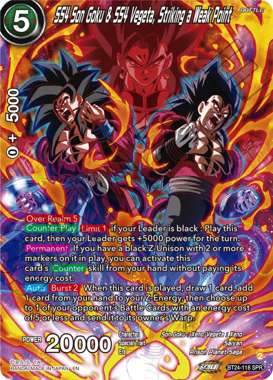 SS4 Son Goku & SS4 Vegeta, Striking a Weak Point (SPR) (BT24-118) [Beyond Generations] | Odin's Place