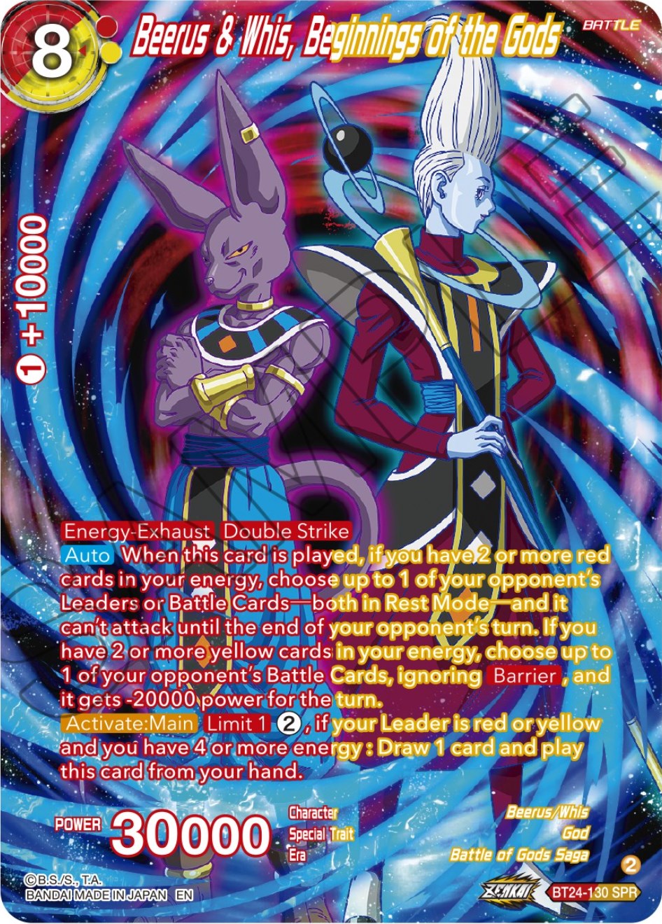Beerus & Whis, Beginnings of the Gods (SPR) (BT24-130) [Beyond Generations] | Odin's Place