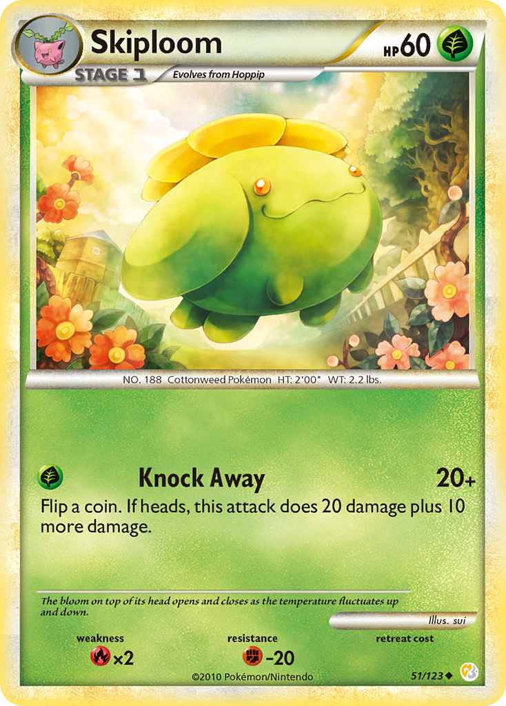 Skiploom (51/123) [HeartGold & SoulSilver: Base Set] | Odin's Place