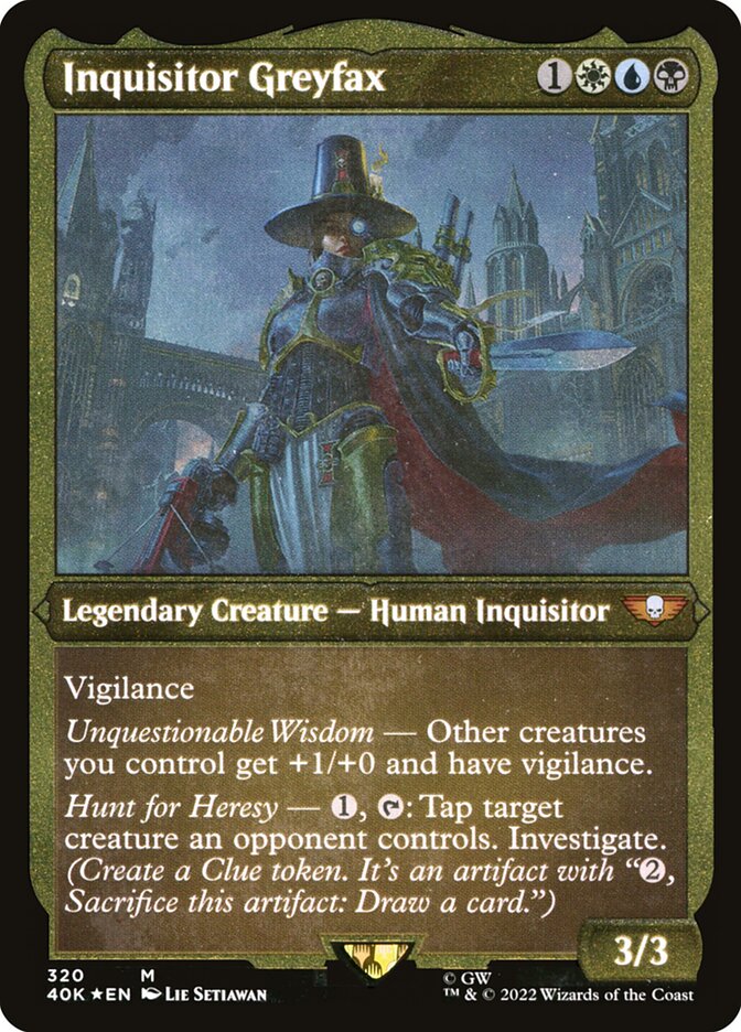 Inquisitor Greyfax (Display Commander) (Etched Foil) [Warhammer 40,000] | Odin's Place