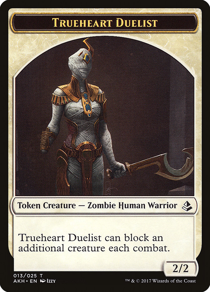 Zombie // Trueheart Duelist Double-Sided Token [Amonkhet Tokens] | Odin's Place
