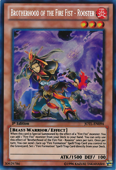 Brotherhood of the Fire Fist - Rooster [JOTL-EN094] Secret Rare | Odin's Place