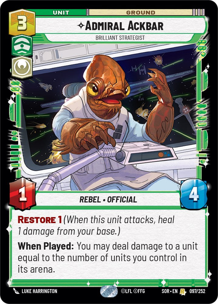 Admiral Ackbar - Brilliant Strategist (097/252) [Spark of Rebellion] | Odin's Place