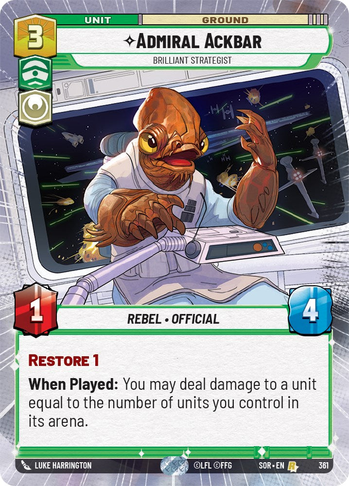 Admiral Ackbar - Brilliant Strategist (Hyperspace) (361) [Spark of Rebellion] | Odin's Place