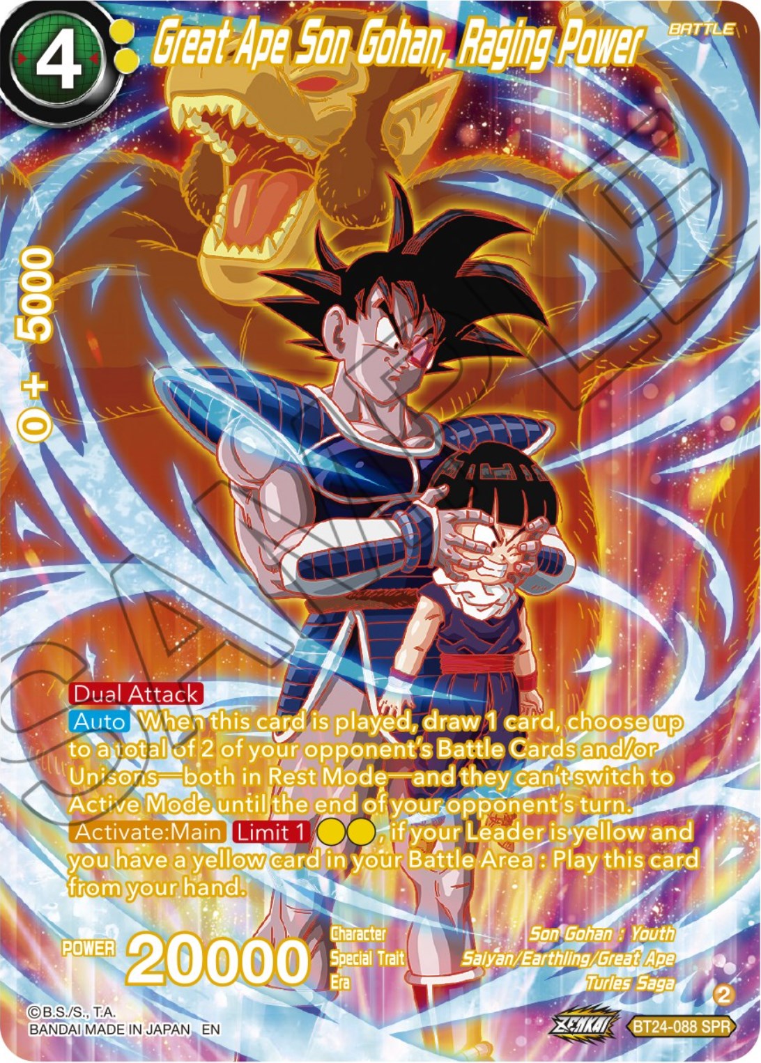 Great Ape Son Gohan, Raging Power (SPR) (BT24-088) [Beyond Generations] | Odin's Place