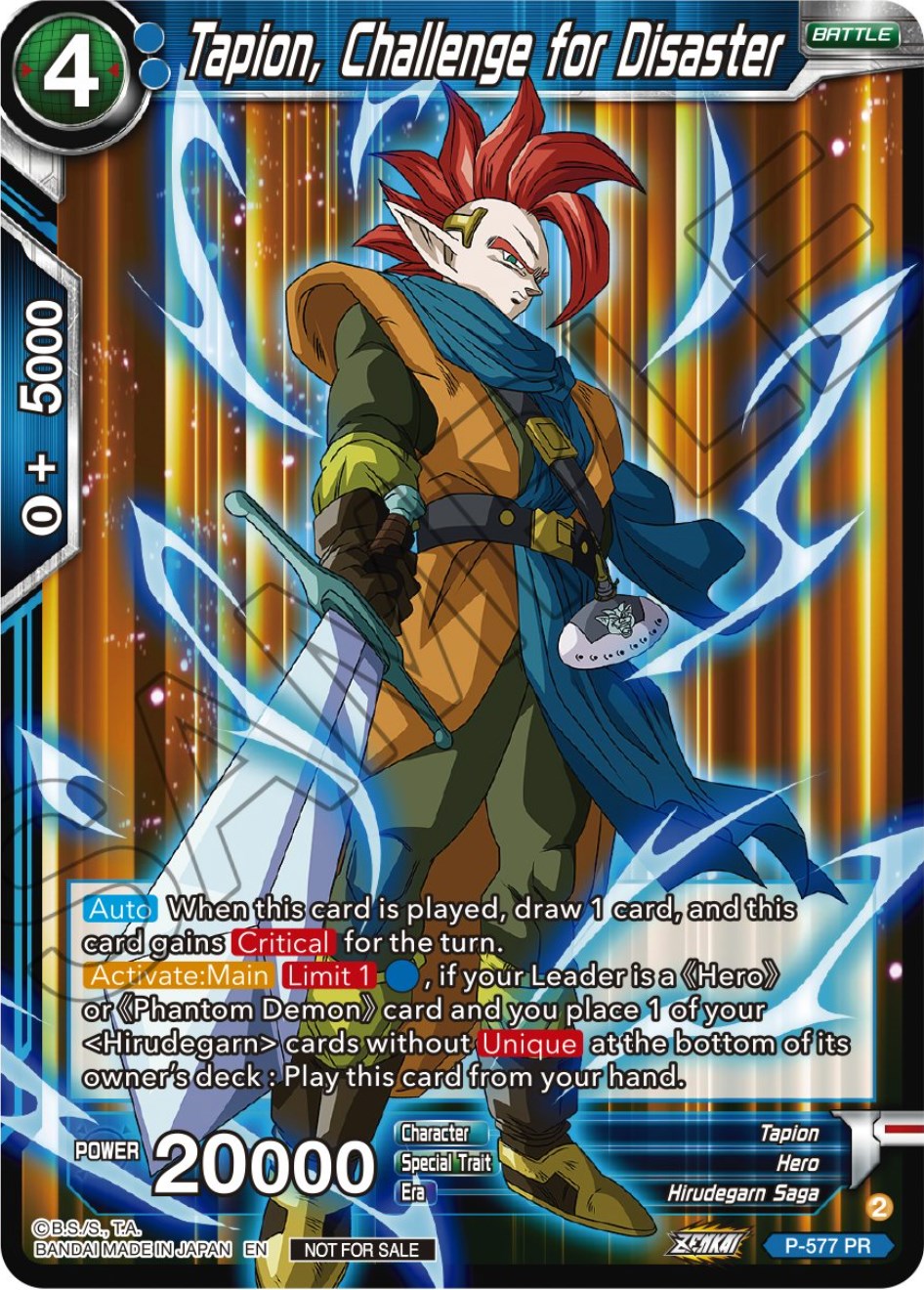 Tapion, Challenge for Disaster (Zenkai Series Tournament Pack Vol.7) (P-577) [Tournament Promotion Cards] | Odin's Place