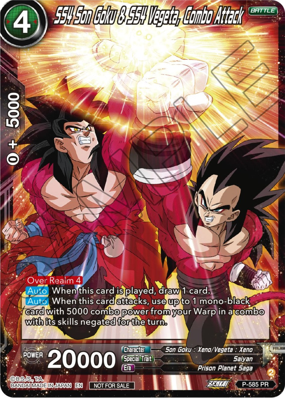 SS4 Son Goku & SS4 Vegeta, Combo Attack (Zenkai Series Tournament Pack Vol.7) (P-585) [Tournament Promotion Cards] | Odin's Place