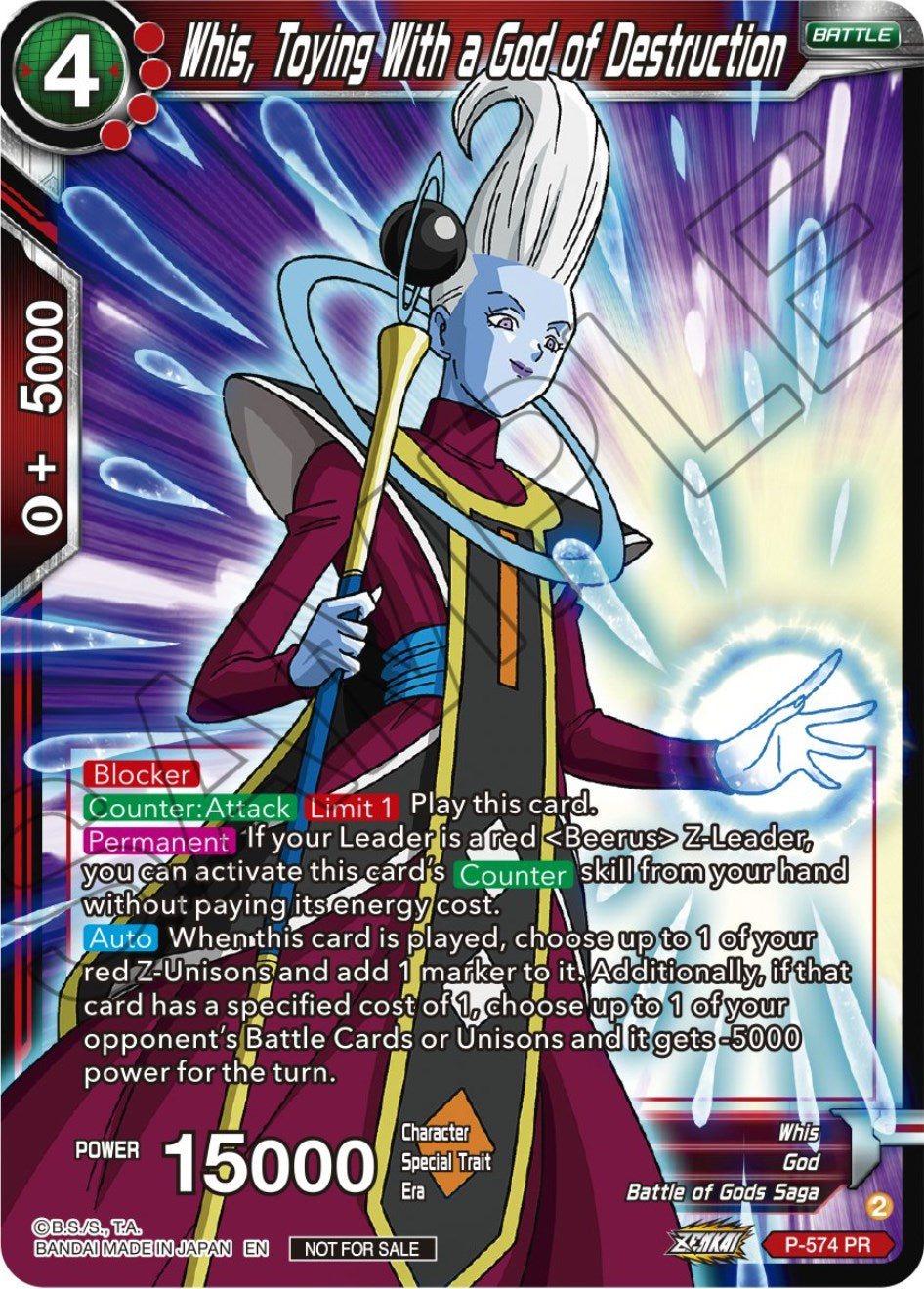 Whis, Toying With a God of Destruction (Zenkai Series Tournament Pack Vol.7) (P-574) [Tournament Promotion Cards] | Odin's Place