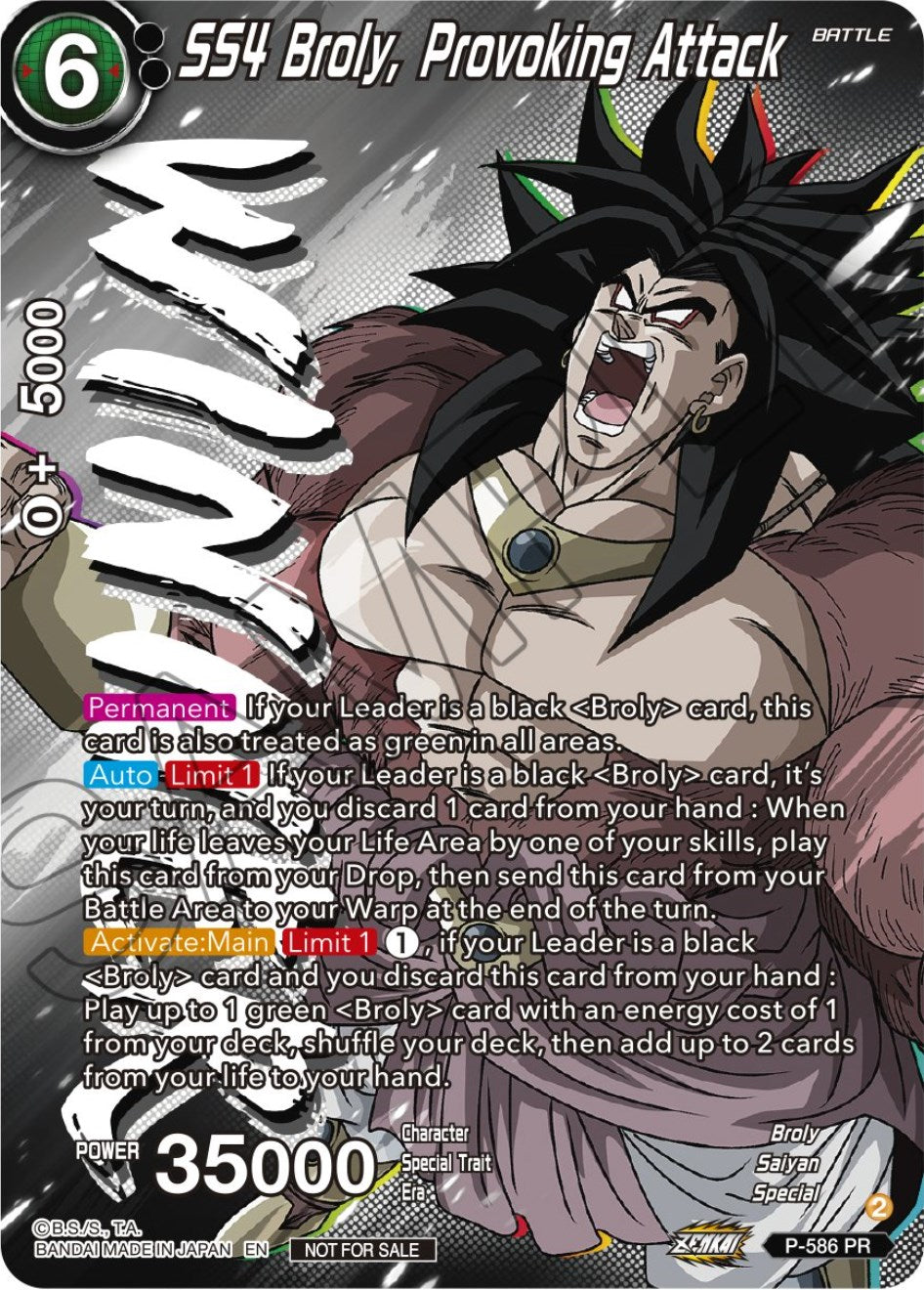 SS4 Broly, Provoking Attack (Zenkai Series Tournament Pack Vol.7) (Winner) (P-586) [Tournament Promotion Cards] | Odin's Place