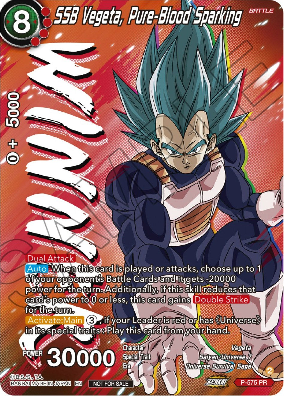 SSB Vegeta, Pure-Blood Sparking (Zenkai Series Tournament Pack Vol.7) (Winner) (P-575) [Tournament Promotion Cards] | Odin's Place