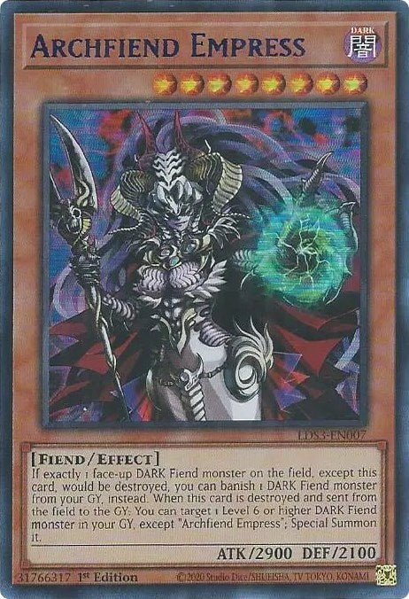 Archfiend Empress (Blue) [LDS3-EN007] Ultra Rare | Odin's Place