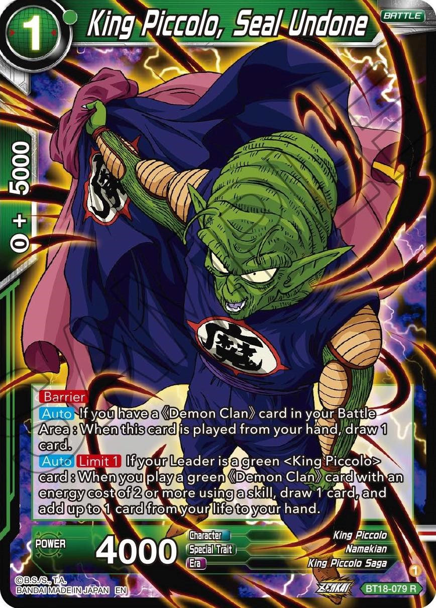 King Piccolo, Seal Undone (BT18-079) [Dawn of the Z-Legends] | Odin's Place