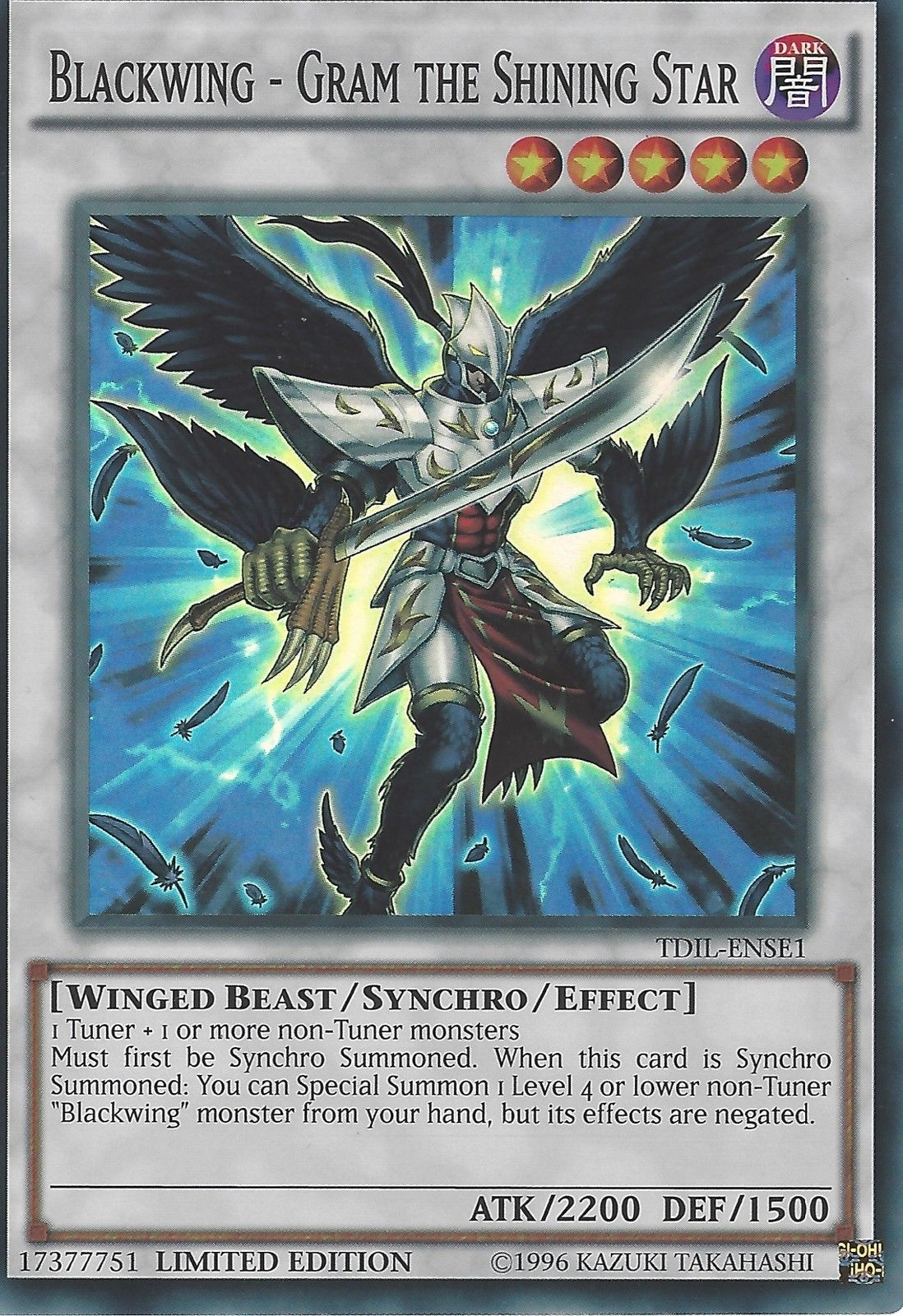 Blackwing - Gram the Shining Star [TDIL-ENSE1] Super Rare | Odin's Place