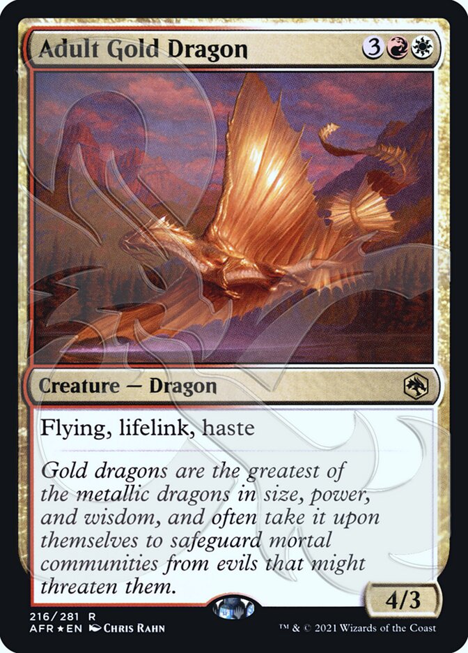 Adult Gold Dragon (Ampersand Promo) [Dungeons & Dragons: Adventures in the Forgotten Realms Promos] | Odin's Place