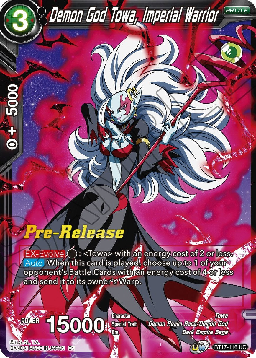 Demon God Towa, Imperial Warrior (BT17-116) [Ultimate Squad Prerelease Promos] | Odin's Place