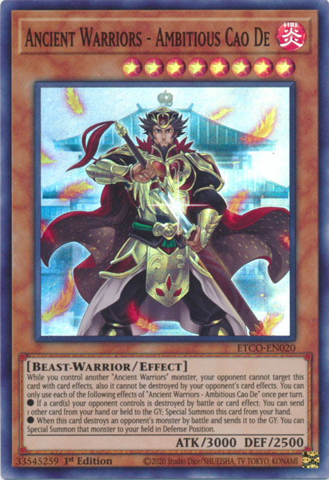 Ancient Warriors - Ambitious Cao De [ETCO-EN020] Super Rare | Odin's Place