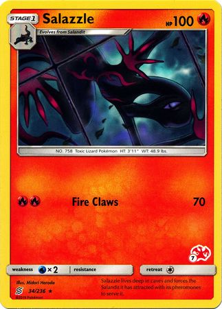 Salazzle (34/236) (Charizard Stamp #7) [Battle Academy 2020] | Odin's Place