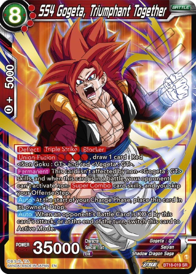 SS4 Gogeta, Triumphant Together (BT18-019) [Dawn of the Z-Legends] | Odin's Place