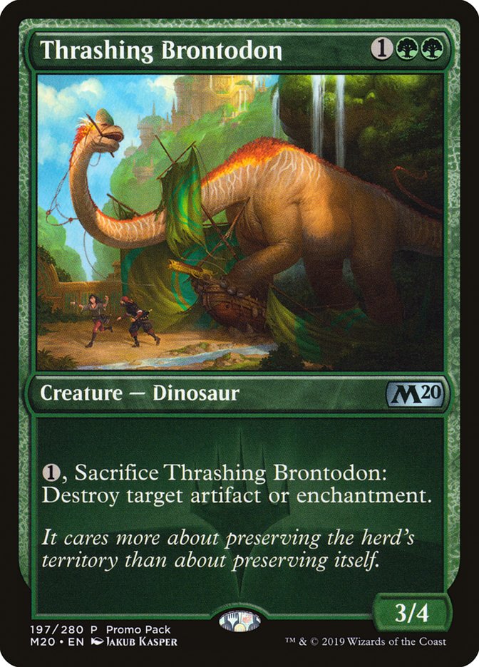 Thrashing Brontodon (Promo Pack) [Core Set 2020 Promos] | Odin's Place