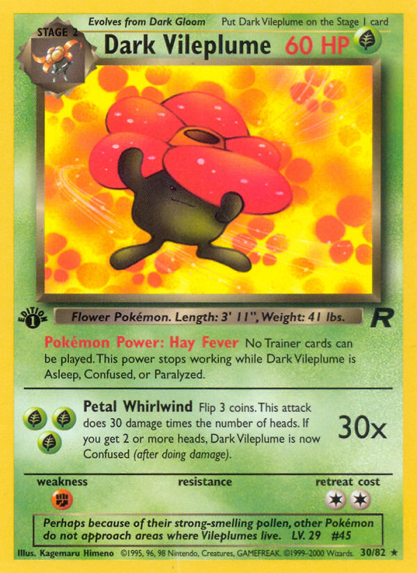 Dark Vileplume (30/82) [Team Rocket 1st Edition] | Odin's Place