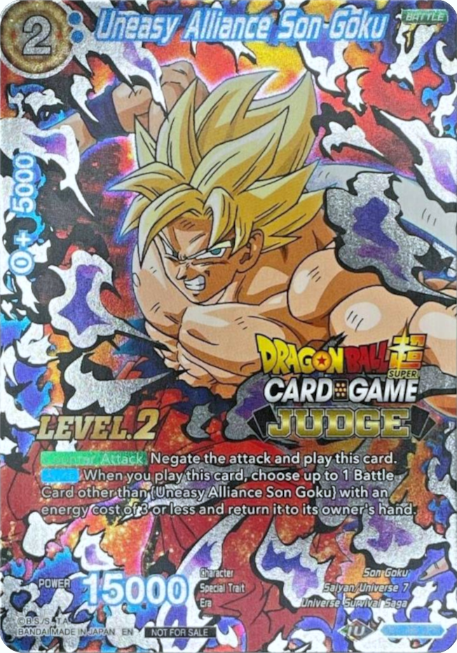 Uneasy Alliance Son Goku (Level 2) (DB1-096) [Judge Promotion Cards] | Odin's Place