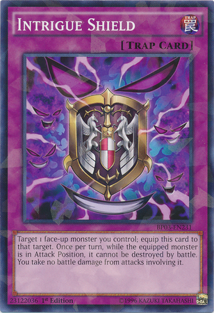 Intrigue Shield [BP03-EN231] Shatterfoil Rare | Odin's Place