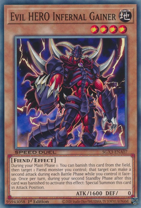 Evil HERO Infernal Gainer [SGX3-ENA07] Common | Odin's Place
