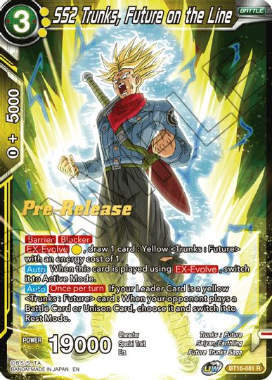 SS2 Trunks, Future on the Line (BT16-081) [Realm of the Gods Prerelease Promos] | Odin's Place
