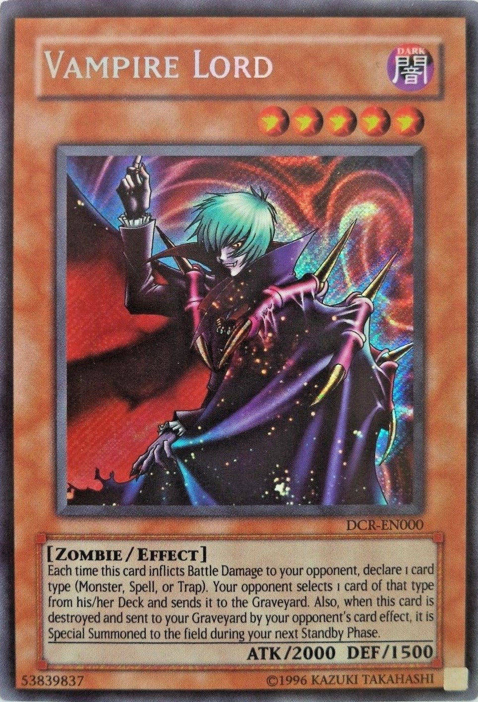 Vampire Lord [DCR-EN000] Secret Rare | Odin's Place