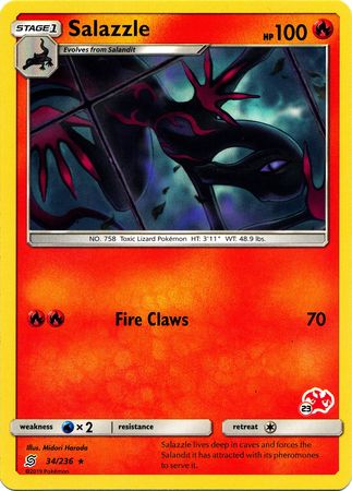 Salazzle (34/236) (Charizard Stamp #23) [Battle Academy 2020] | Odin's Place