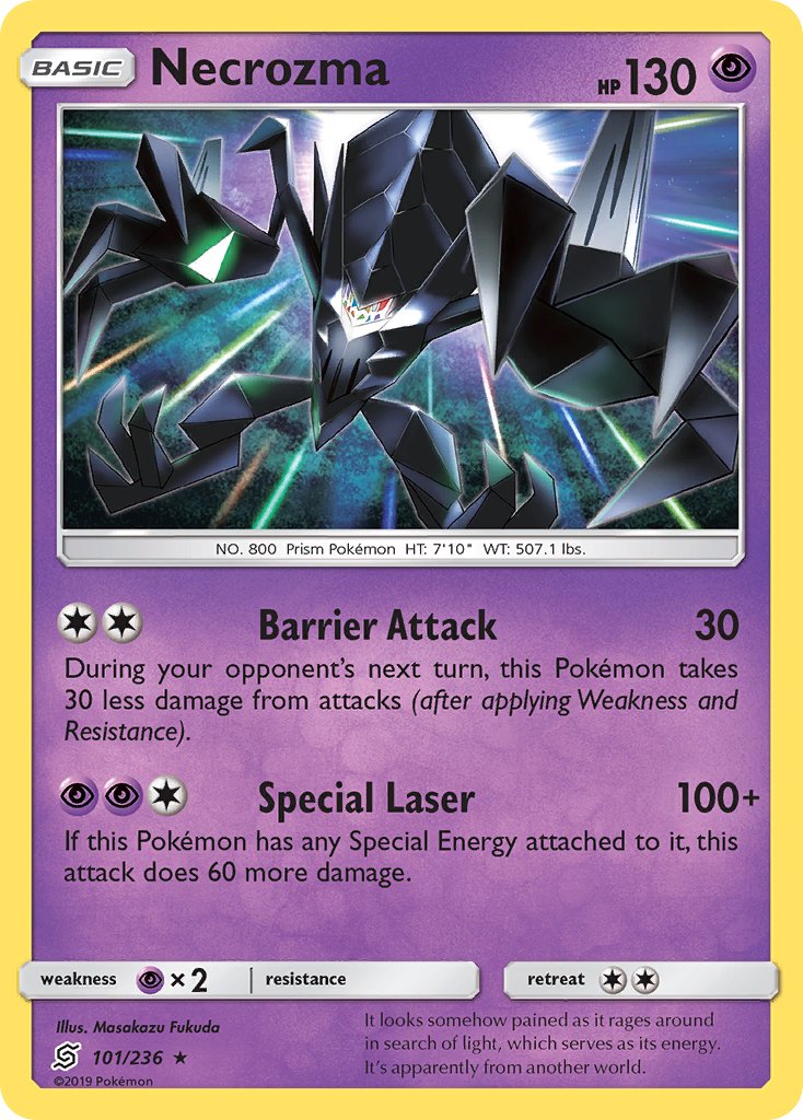 Necrozma (101/236) (Cracked Ice Holo) (Theme Deck Exclusive) [Sun & Moon: Unified Minds] | Odin's Place